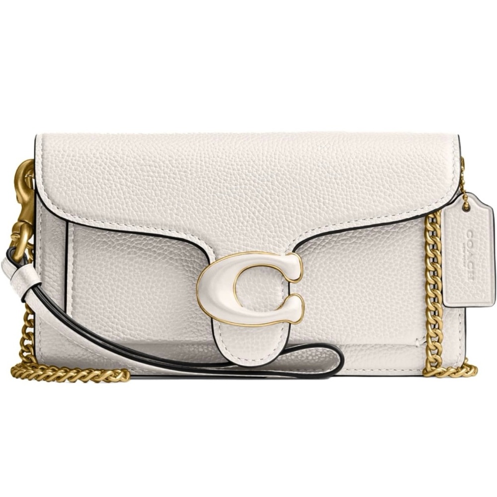 Coach Polished Pebble Tabby Wristlet Chalk NWT